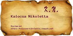 Kalocsa Nikoletta névjegykártya