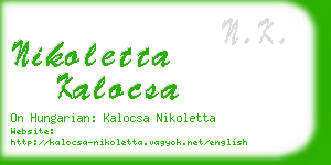 nikoletta kalocsa business card